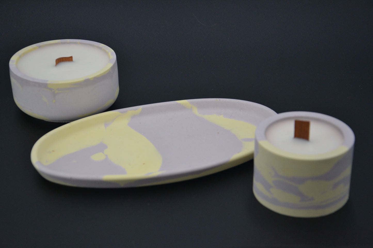 Levendula ásványgyanta gyertyaszett