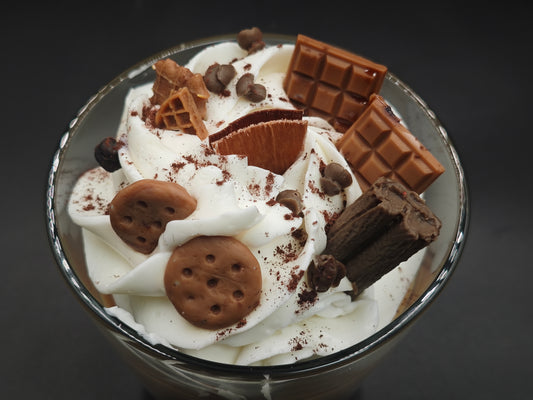 Kávés pohárdesszert gyertya