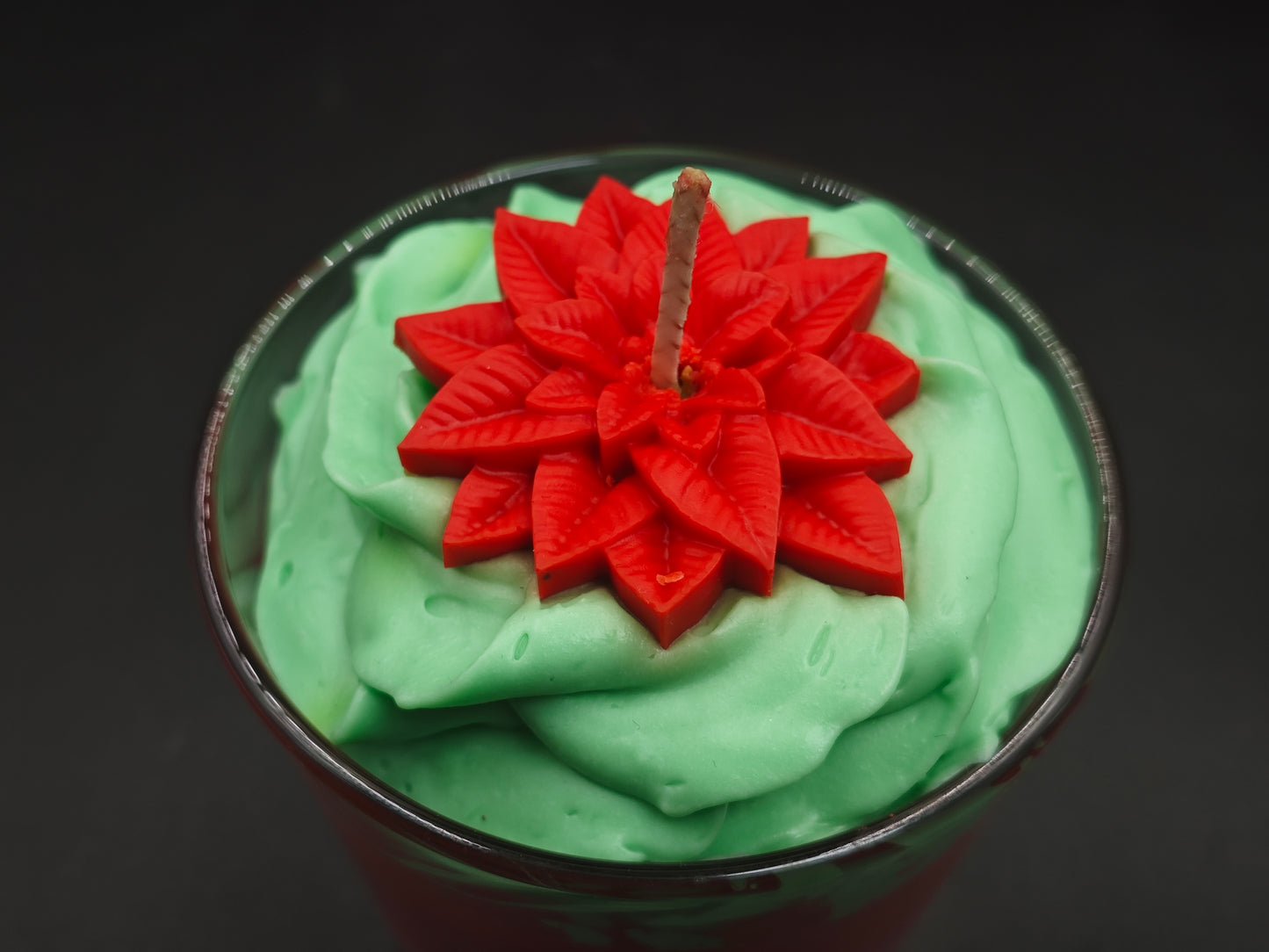 Karácsonyi Mikulásvirág Pohárgyertya