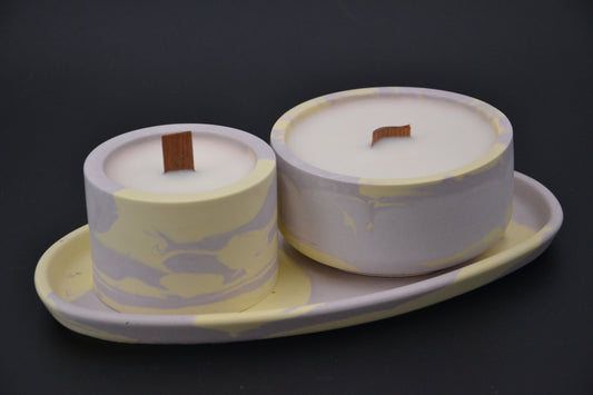 Levendula ásványgyanta gyertyaszett