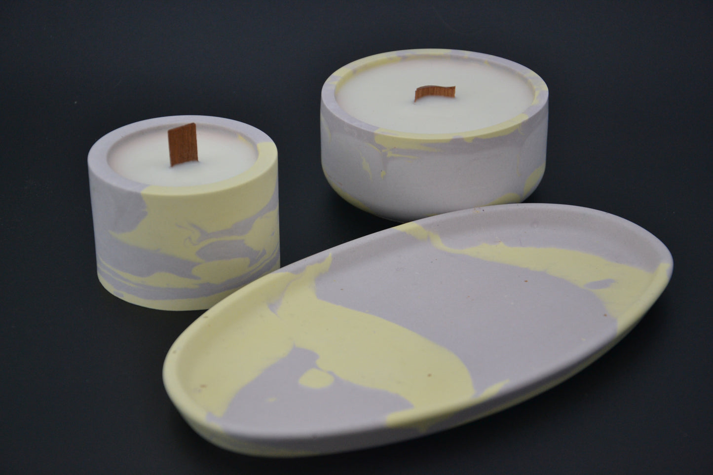 Levendula ásványgyanta gyertyaszett