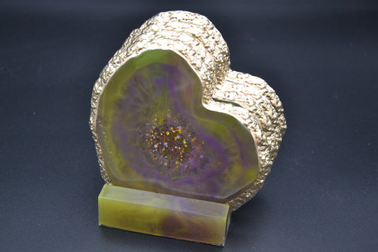 Epoxy pohár alátét készlet tartóval (sárga)