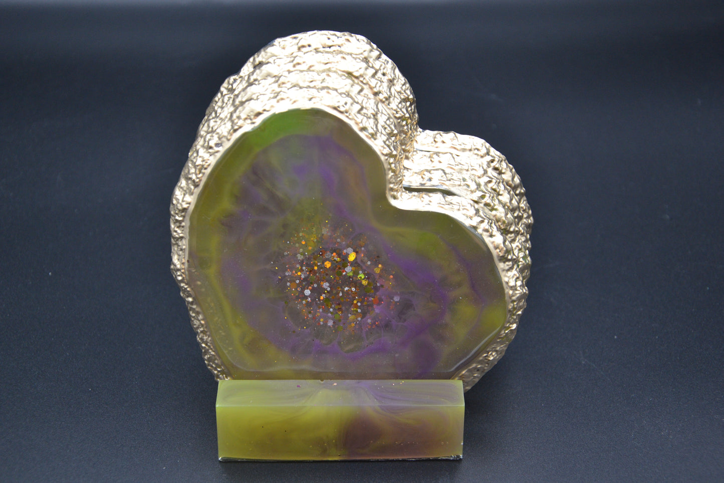 Epoxy pohár alátét készlet tartóval (sárga)