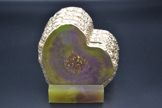 Epoxy pohár alátét készlet tartóval (sárga)