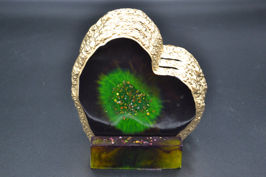 Epoxy pohár alátét készlet tartóval (zöld)