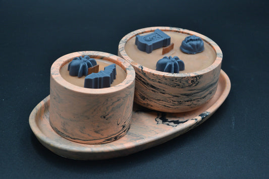 Haloween gyertyaszett tálcával 1