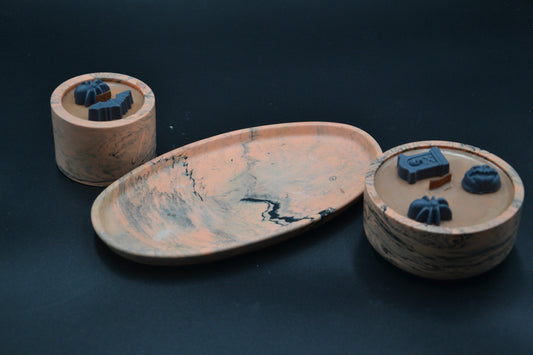 Haloween gyertyaszett tálcával 1