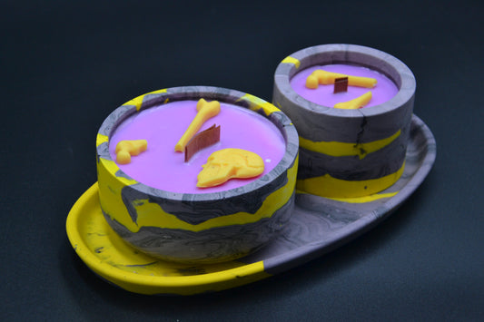 Halloween gyertyaszett tálcával 3