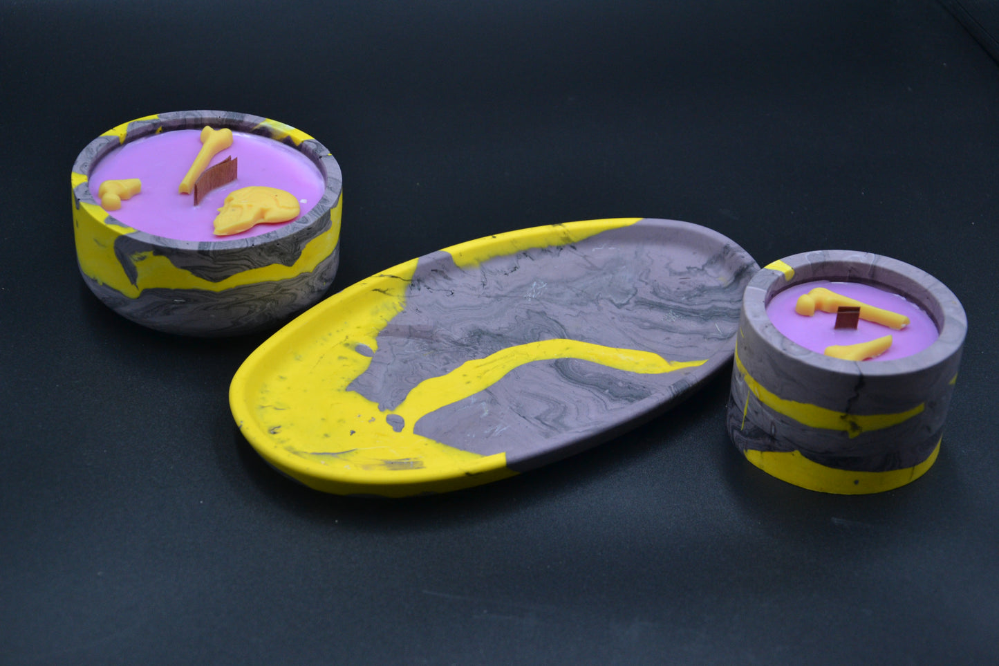 Halloween gyertyaszett tálcával 3