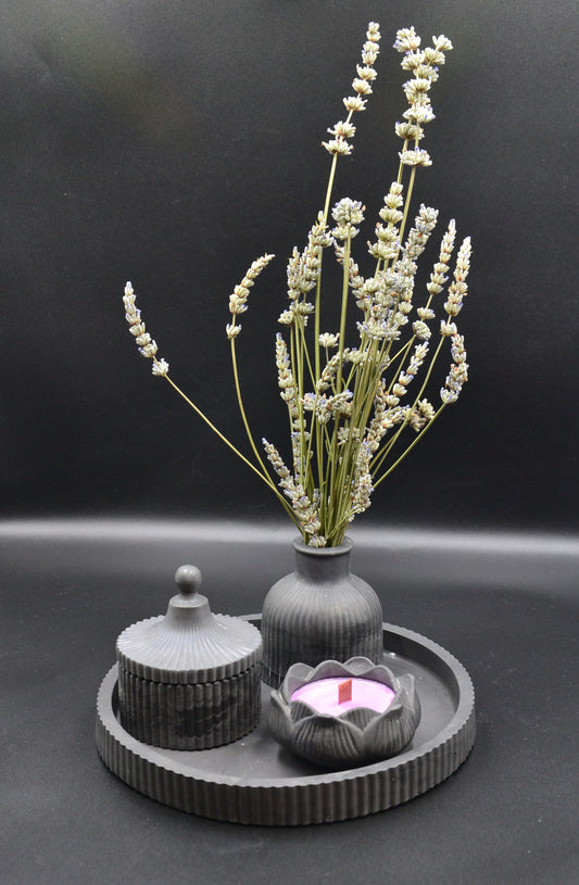 Gótikus gyertyaszett tálcával