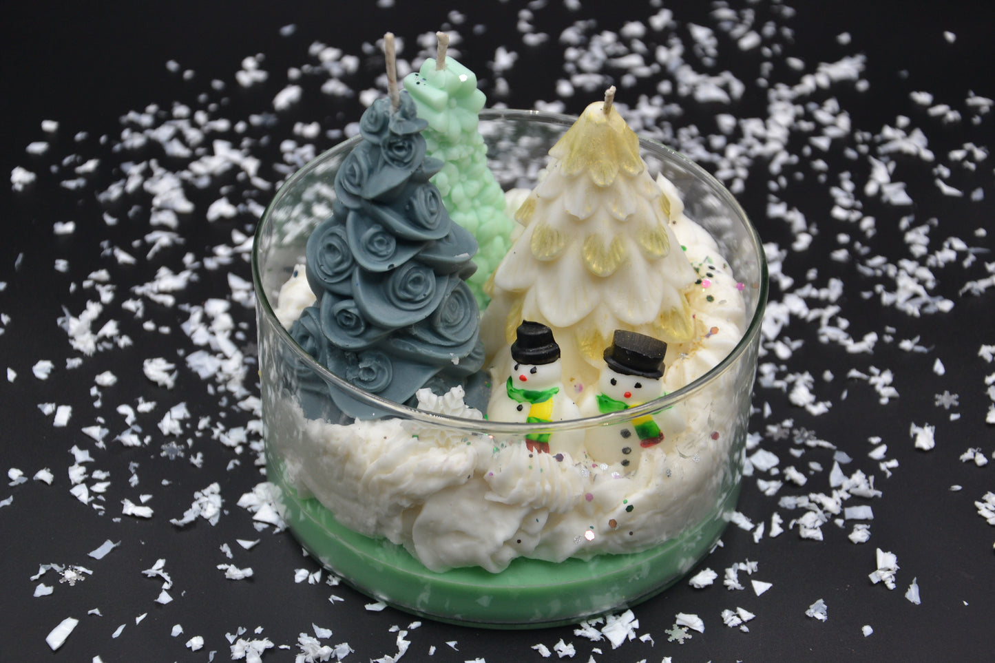 Havas erdő mesetál gyertya