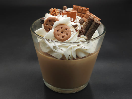 Kávés pohárdesszert gyertya