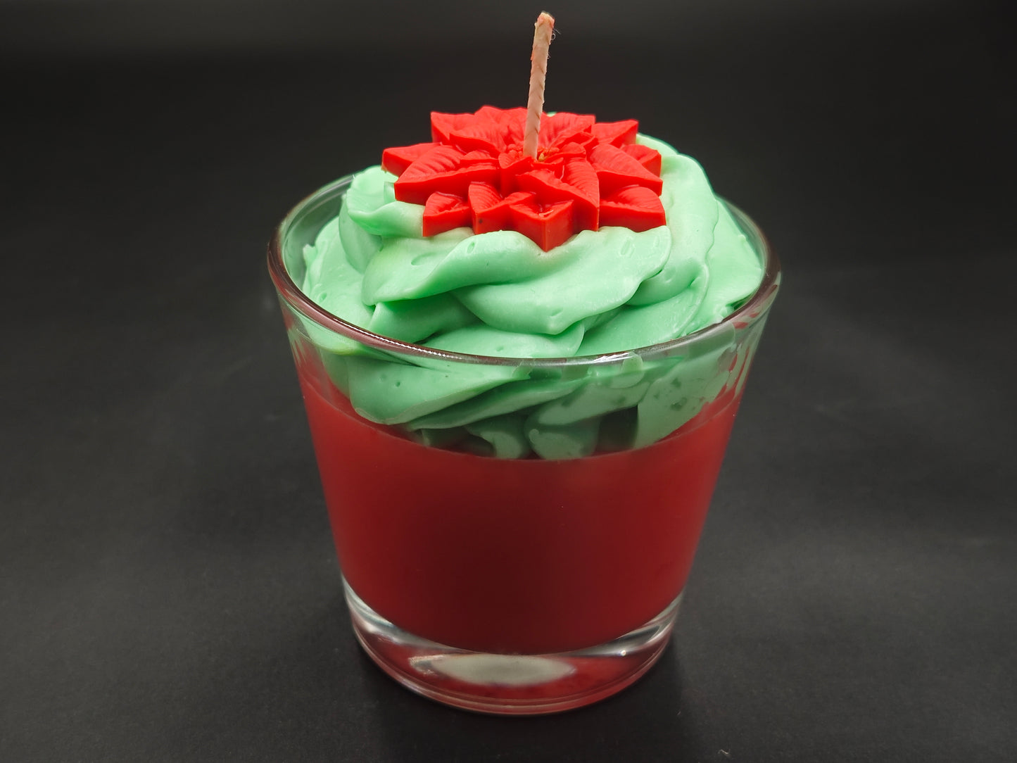 Karácsonyi Mikulásvirág Pohárgyertya