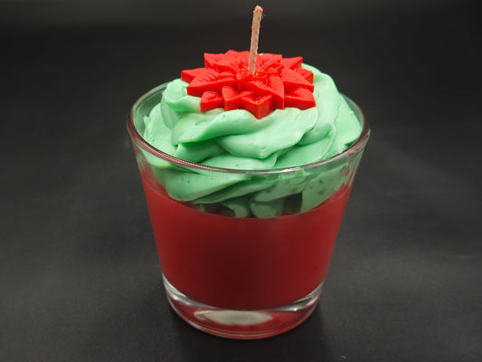 Karácsonyi Mikulásvirág Pohárgyertya